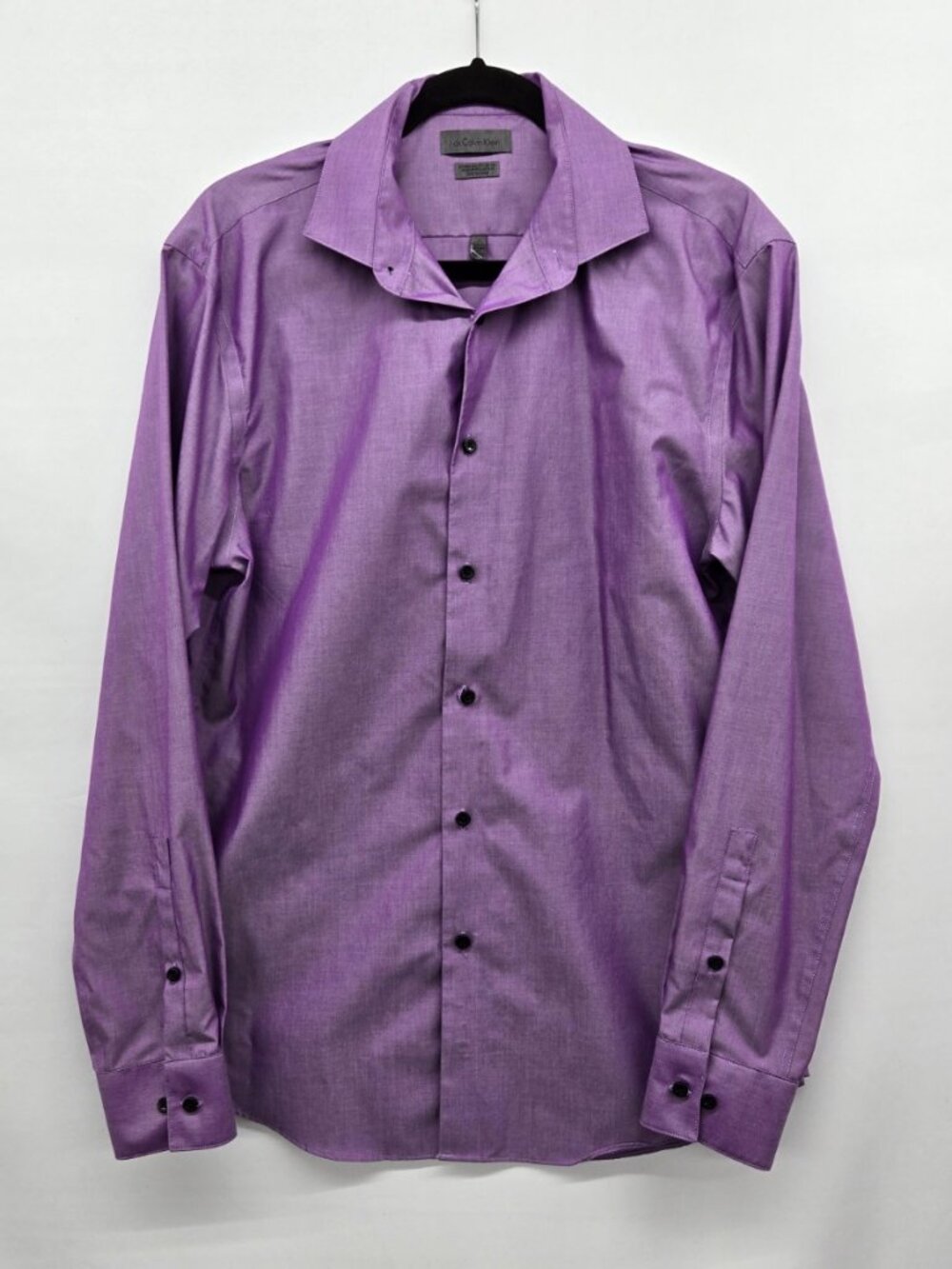 ck Calvin Klein Extreme Slim Fit Non-Iron Purple Dress Shirt Men's Size 16 34/35